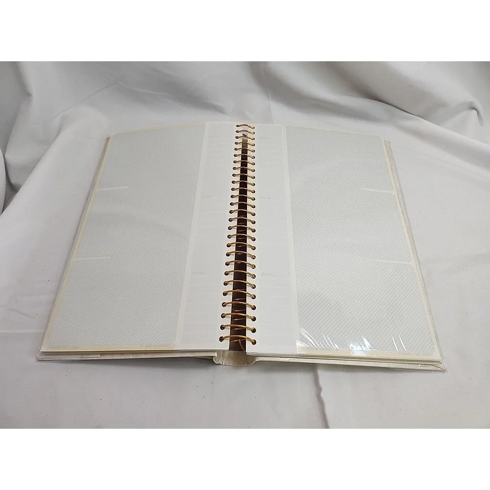 Vintage 1983 Pioneer Japan 300 Photo Album White Gold Marble Leatherette‎ BDP-35
